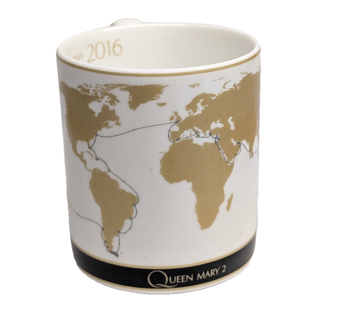 Wedgwood Cunard Queen Mary 2 World Voyage 2016 Mug Bone China Collectible - Picture 2 of 6
