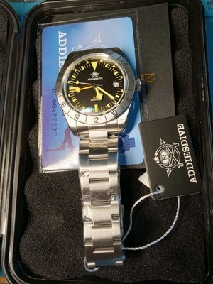 ADDIESDIVE GMT Stainless Steel 39mm  Swiss RONDA 515.24H 200M Watch AD2036
