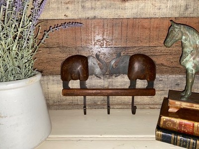 Rustikaler Elefant Wandhaken 3 Haken Garderobe Hut Schlüssel Aufhänger Ethno Böhmisch Holz