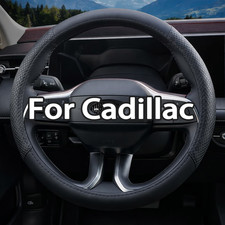 15 Genuine Nappa Leather Black Car Steering Wheel Cover For Cadillac