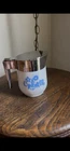 Vintage Gemco Blue Cornflower/White Milk glass Creamer