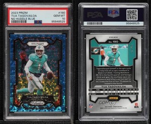 2023 Panini Prizm No Huddle Blue Prizm /95 Tua Tagovailoa #190 PSA 10 GEM MT