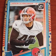 2025 Panini Donruss Optic Carson Schwesinger #217 Rated Rookie Prizm Browns NFL