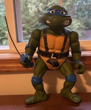 Vintage 1989 Playmates TMNT Giant Leonardo Blue Teenage Mutant Ninja Turtles 13"