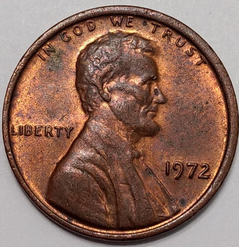 1972 Brandneu/RB Lincoln Cent ~ Autumn Leaves Toning - Bild 1 von 2