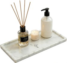 Marble Tray, Stone Bathroom Tray for counter, Small White Marble Vanity