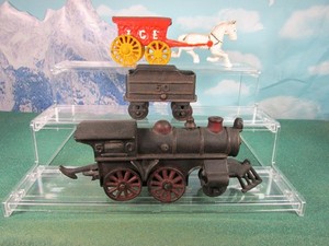Vintage The Iron Art Co. Cast Iron Loco & Tender and Cast-Iron Horse & Ice Wagon