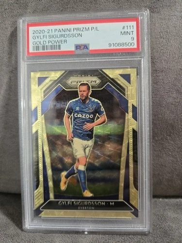 2020 Prizm Premier League 111 Gylfi Sigurdsson Gold Power Prizm /5 Psa 9