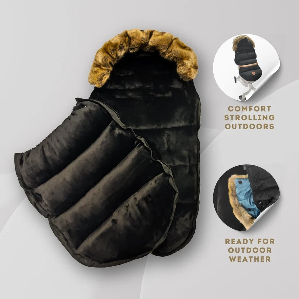 Bundlojoy Saco Cochecito de Bebé, Cochecito de Bebé Bunting Negro NUEVO Foto 2 de 4