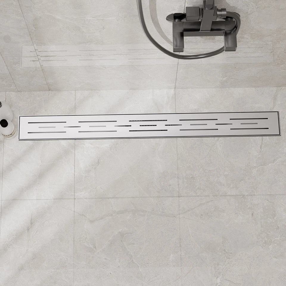 HOMEGARDENHARMONY 50-80CM LINEAR SHOWER DRAIN STAINLESS STEEL WETROOM CHANNEL GULLY TRAP WASTE