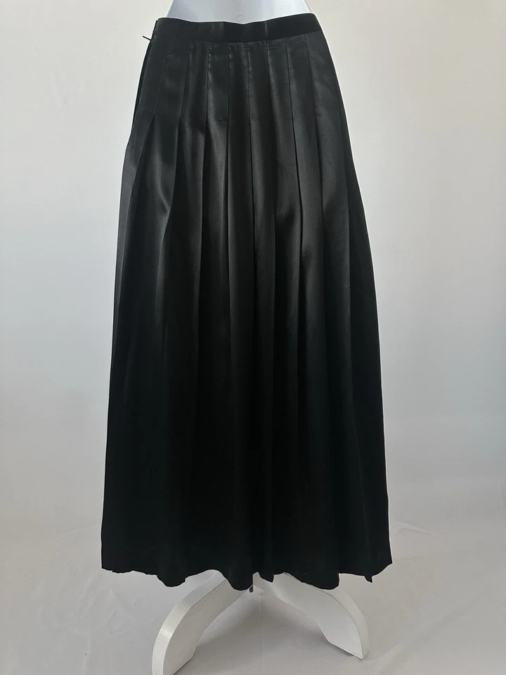 Falda midi plisada 100 % seda negra para mujer de Anna Giardini, talla: 10 (b43) Foto 3 de 4