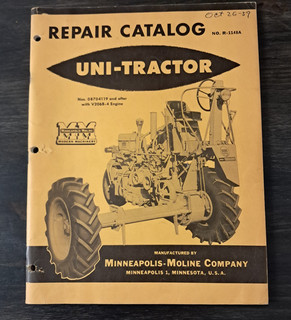 1959 Minneapolis Moline Uni Tractor Repair Catalog
