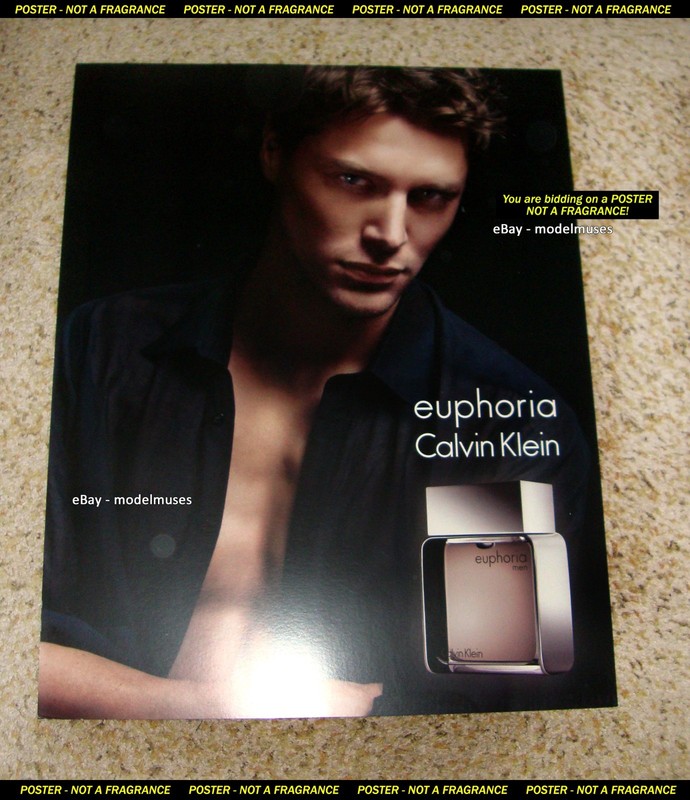 CALVIN KLEIN Men's Fragrance POSTER Carson Parker - 22" x 28" GUC