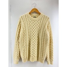 L.L.Bean 90s Fisherman Knit, Made in Ireland, Medium Wool IVO