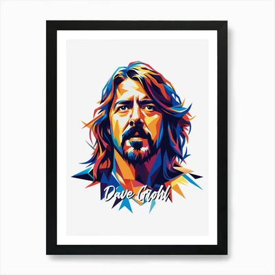 Dave Grohl Foo Fighter 02 Art Print Framed Wall Art Poster Canvas Print Picture