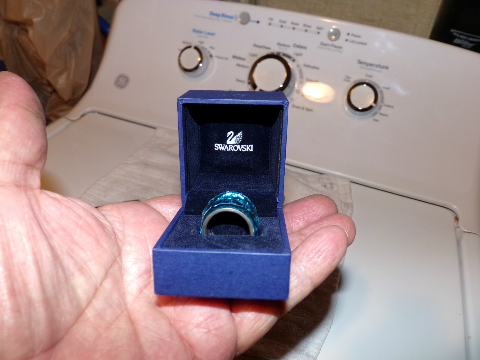 Swarovski Nirvana Petite Ring Indicolite (Indigo Blue) Size 55 with Box FREE SHI