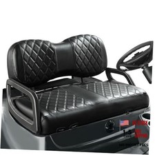 Golf Cart Diamond Seat Covers Kit, Fit for Yamaha Black and Black Stitching