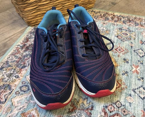 Ryka Continuum Women’s Sneakers 9 Wide Blue Pink, Athletic Walking Shoes Lace Up