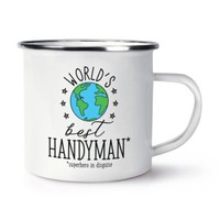 World's Best Handyman Emaille Becher Tasse Worlds Favorit Spass Superheld Lustig