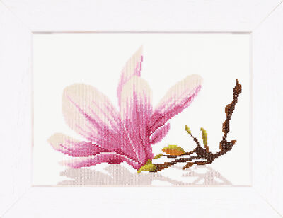 Lanarte Z�hlte Kreuzstich-Kit: Magnolia-Zweig Mit Blume (Aida, W)