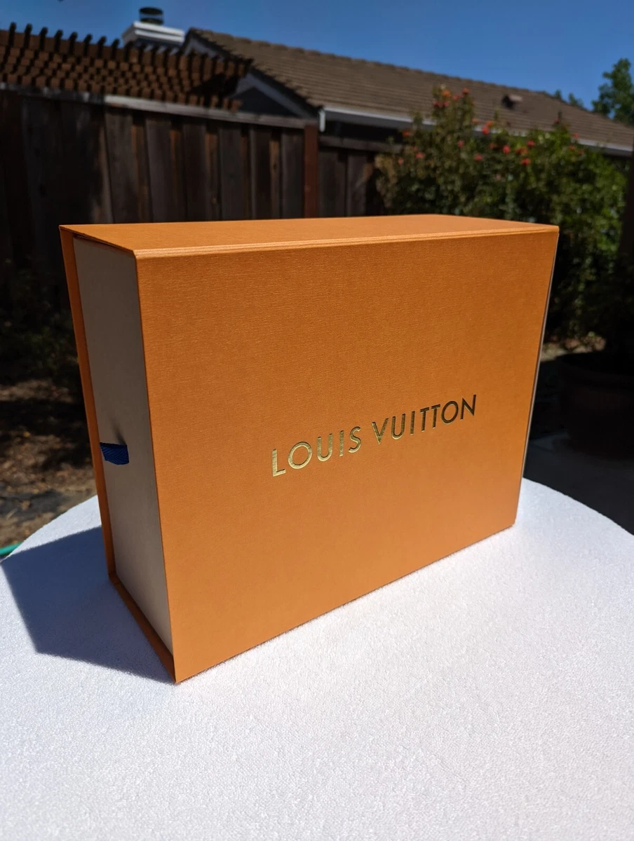 LOUIS VUITTON Gold Lettering Empty Shoe Box 14”x11”x5.75” W/2022 Style Shop  Bag.