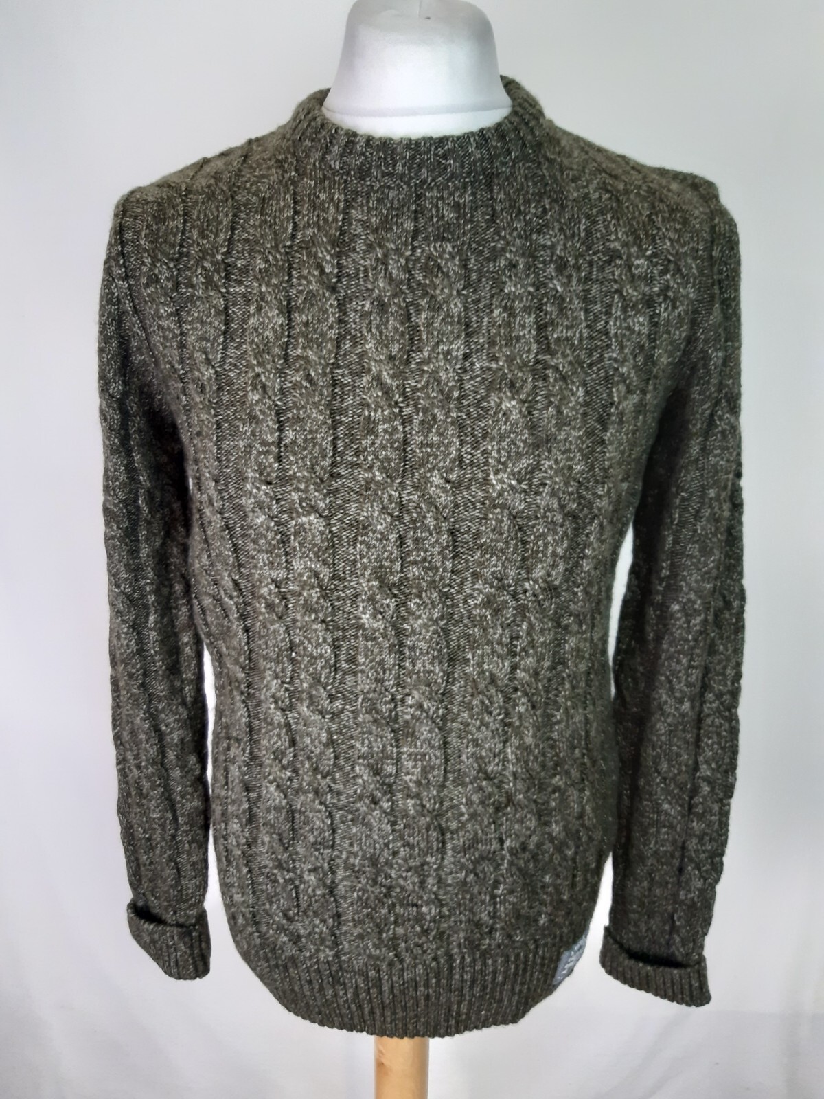 Superdry Mens Wool Blend Cable Knit 