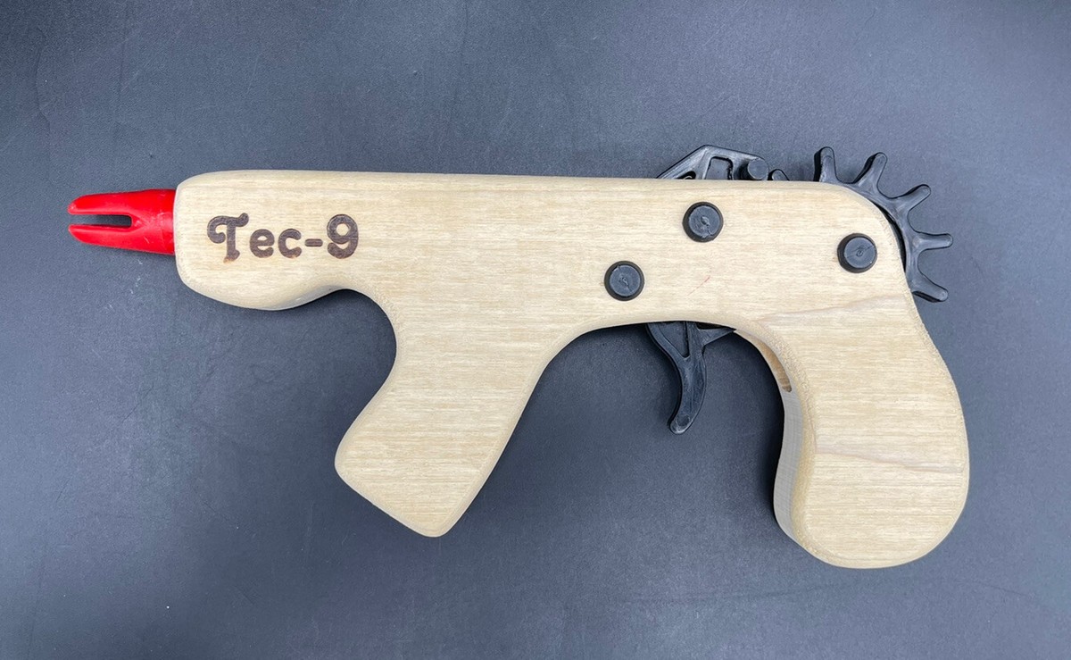 Magnum Enterprises Tec-9 Rubber Band Gun Wooden Toy Pistol Novelty