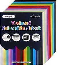 60 Sheets Textured Colored Cardstock - 8.5 x 11.0 x in, 30 Colors