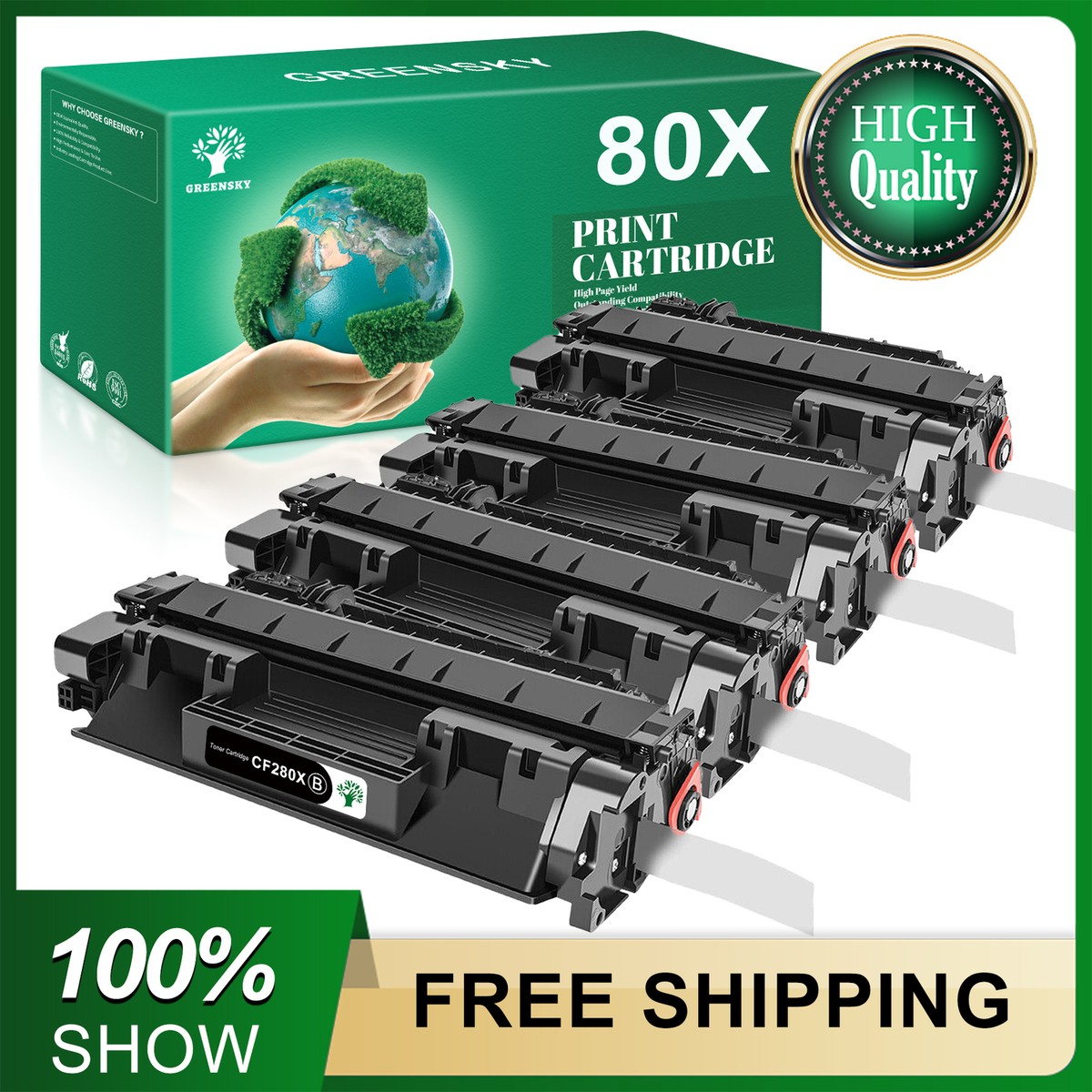 Kineco 3 Toner Kompatibel Mit HP CF280X 80X Laserjet Pro 400 M401dn, M401dw, MFP M425dn, M425dw - Schwarz Je 6.900 Seiten