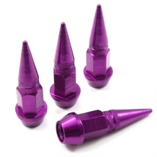 4 Purple Aluminum Metal Spike Wheel/Tire Valve Stem Car-Truck Air Caps Covers