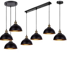 Curvy Metal Black Industrial Hanging Suspended Ceiling Pendant Light Fitting E27