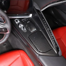 Carbon Fiber ABS interior Console Overlay  Trim Cover Set for 20-24 Corvette C8
