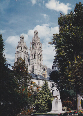 Alte Postkarte - Tours - Square Francois-Sicard et la Cathédrale