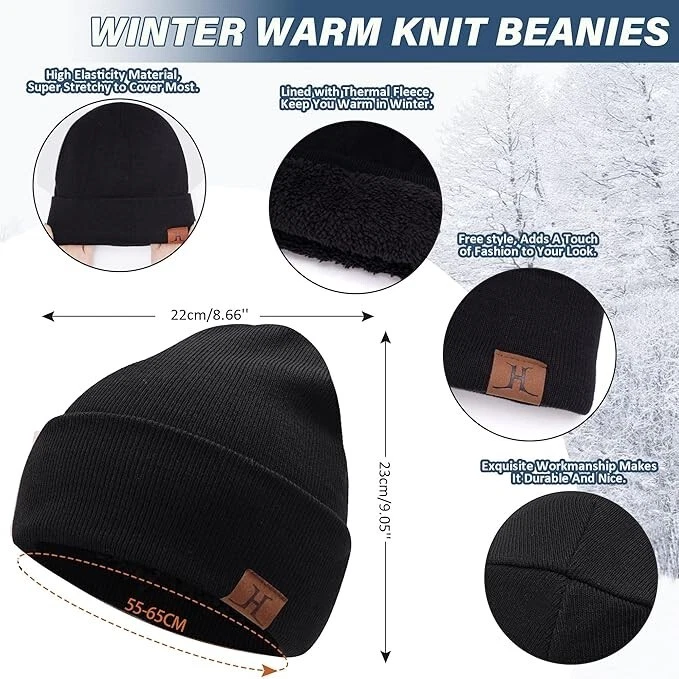Conjunto de 3 piezas de guantes de invierno gorro bufanda pantalla táctil para hombres y mujeres forrados de vellón Foto 2 de 4
