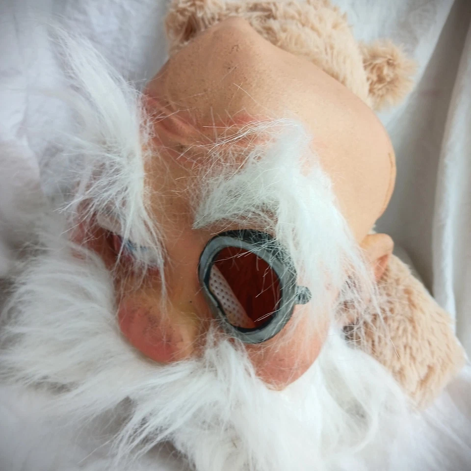 Paper Magic Group Bald Old Man White Mustache Monocle Latex Halloween Mask HTF - Image 3 of 4