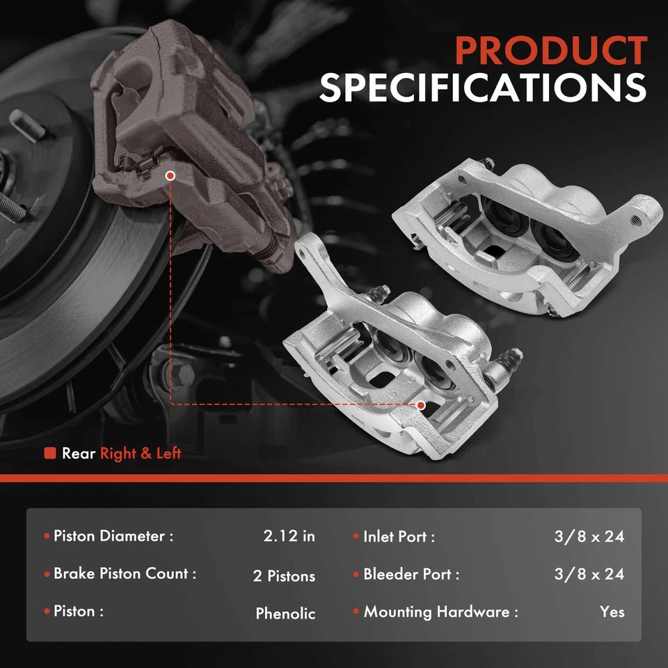 2x Pinza de freno de disco con soporte para Dodge B1500 Ram 1500 furgoneta delantera izquierda y derecha Foto 2 de 4