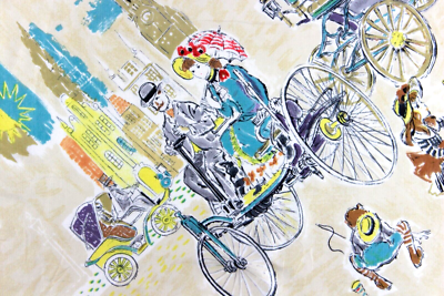 Foulard Vintage Mercedes-Benz - 100% Soie - Fabriqué En Italie - Motif Géométrique - Occasion