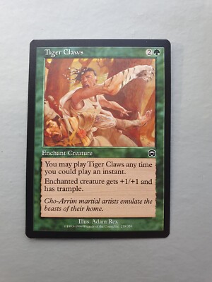 Tiger Claws, MTG Mercadian Masques (1999) Common Green Enchantment NM