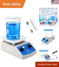 Compact Magnetic Stirrer Hot Plate with Teflon Coated Stirring Bar, 2000mL