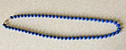 VINTAGE ROYAL BLUE WITH GOLD TONE SPACERS 15" DROP BEADED NECKLACE — photo 3