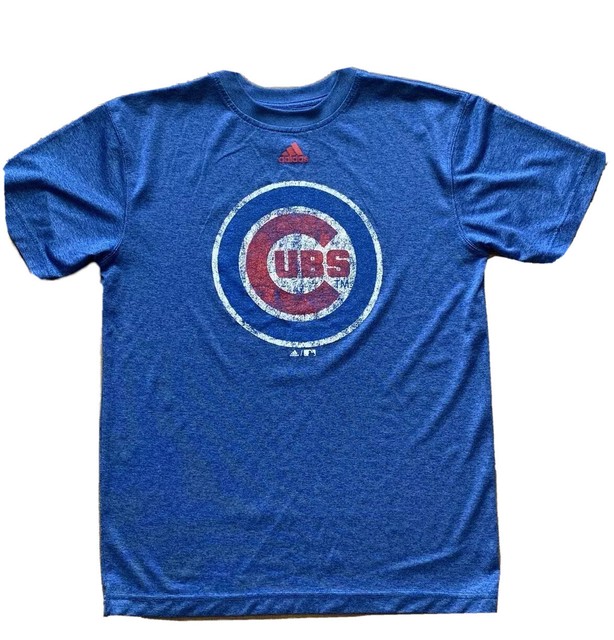 Chicago Cubs Baseball Blue Adidas TShirt Youth L 14/16 eBay