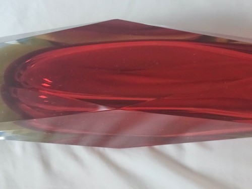 Gorgeous Italian Murano Sommerso red and amber tri-colour vase, (g) - Picture 13 of 22