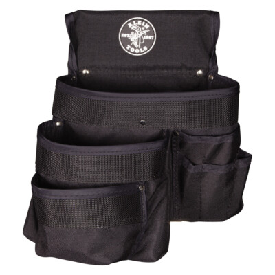 Klein Tools 5700 PowerLine 9-Pocket Tool Pouch, Black Nylon
