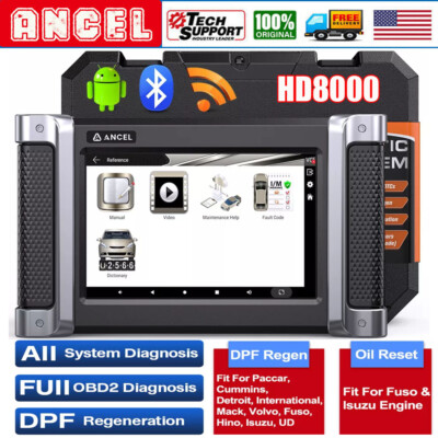Heavy Duty Truck Diagnostic Tool ANCEL HD8000 DPF Function Speed Idle Oil Reset
