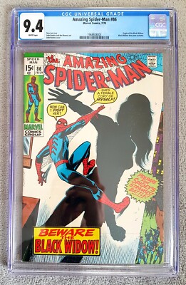 Amazing Spider-Man #86   Black Widow Key Comic   CGC 9.4 White Pages 