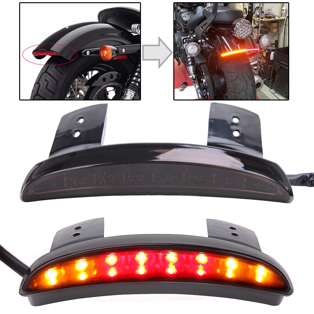 LED Fender Brake Turn Signal Tail Light For Harley 883 Dyna Wide