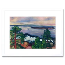 Painting Landscape Painting Edvard Munch Train Smoke Framed Art Print 12x16 Inch