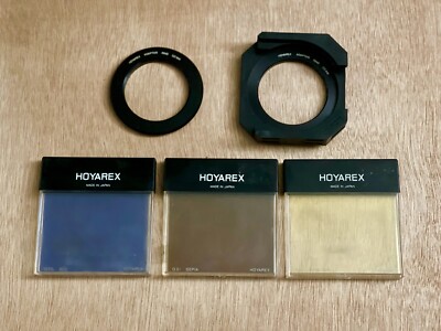 HOYAREX 075 80, 031Sepia, 222Diffuser 2 Filters 3x3 with Adapter Rings 52mm & 55