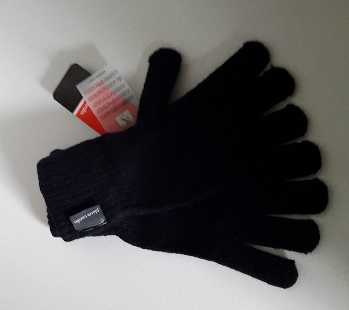 PIERRE CARDIN GANTS BI-MATIERE (ACRYLIQUE LAINE) NOIR