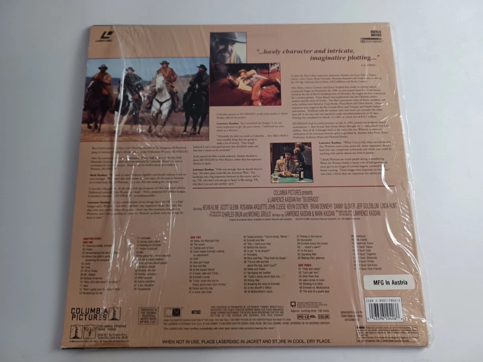 Silverado - LaserDisc 2 Disc Set Deluxe Widescreen Edition - 1985 - Image 2 of 2